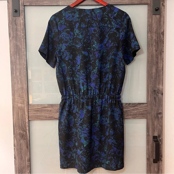 Selected Femme Women’s Blue & Black Dress with VNeck, 1/4 Zip & Pockets Size 36 - Picture 6 of 9